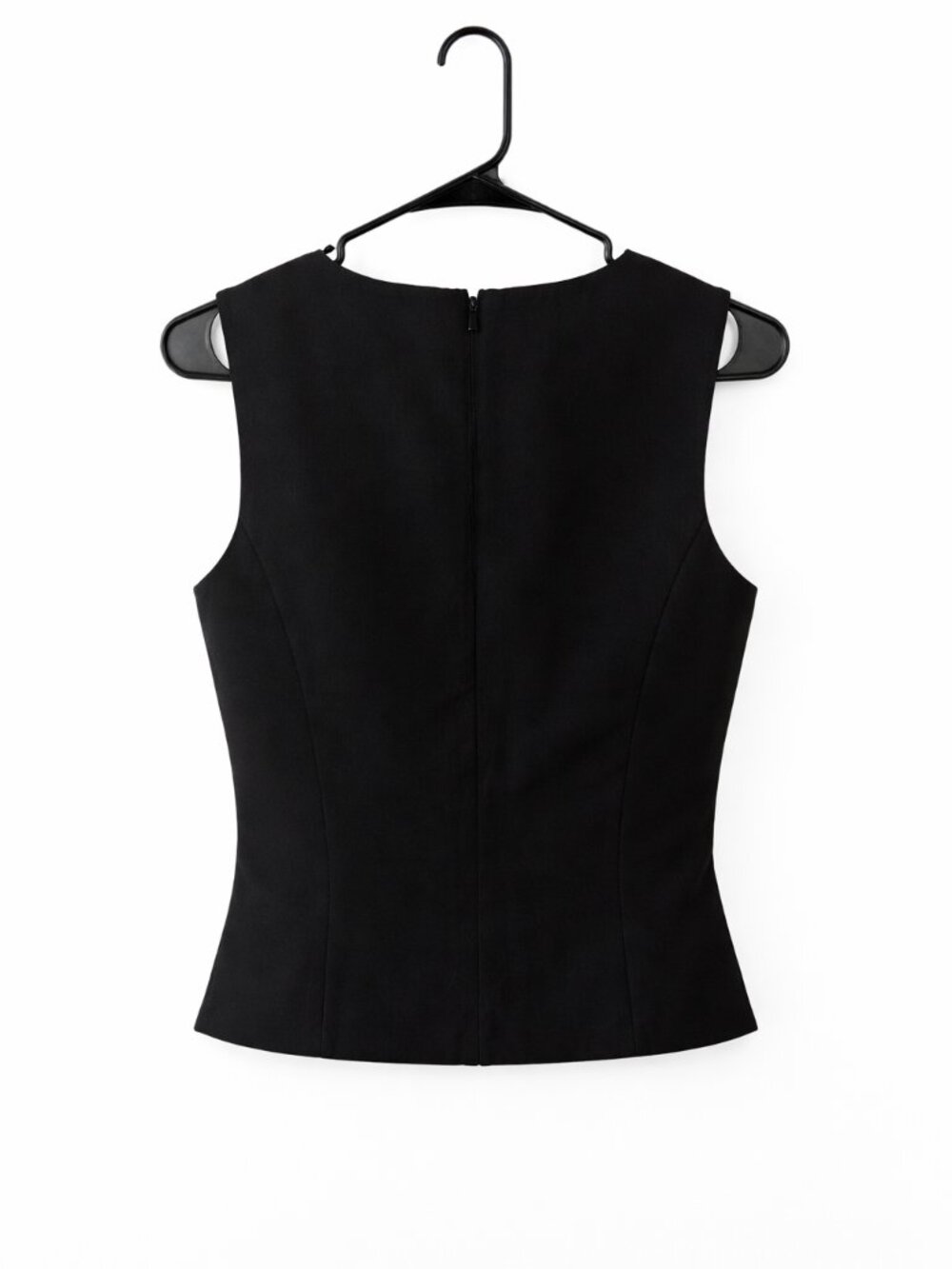 Votre Nom Black Structured Vest Minimalist Sleeveless Tailored Top Size 2 - Picture 4 of 5